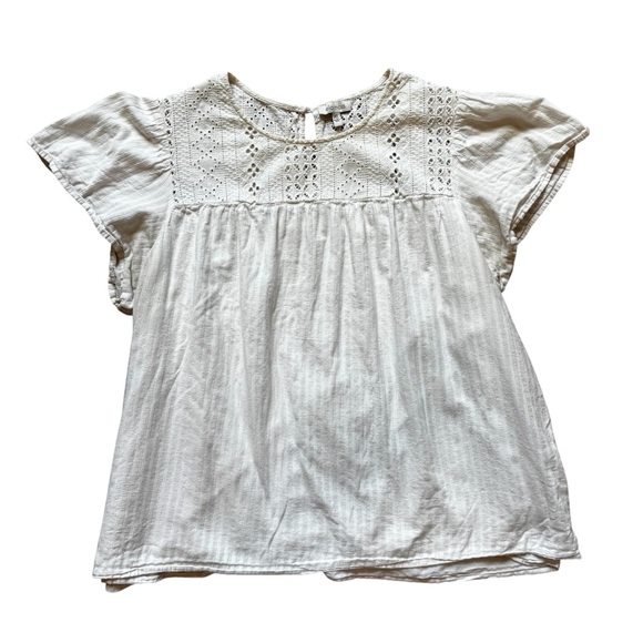 Ella Moss White Eyelet Boho Brianne Blouse - Picture 1 of 10